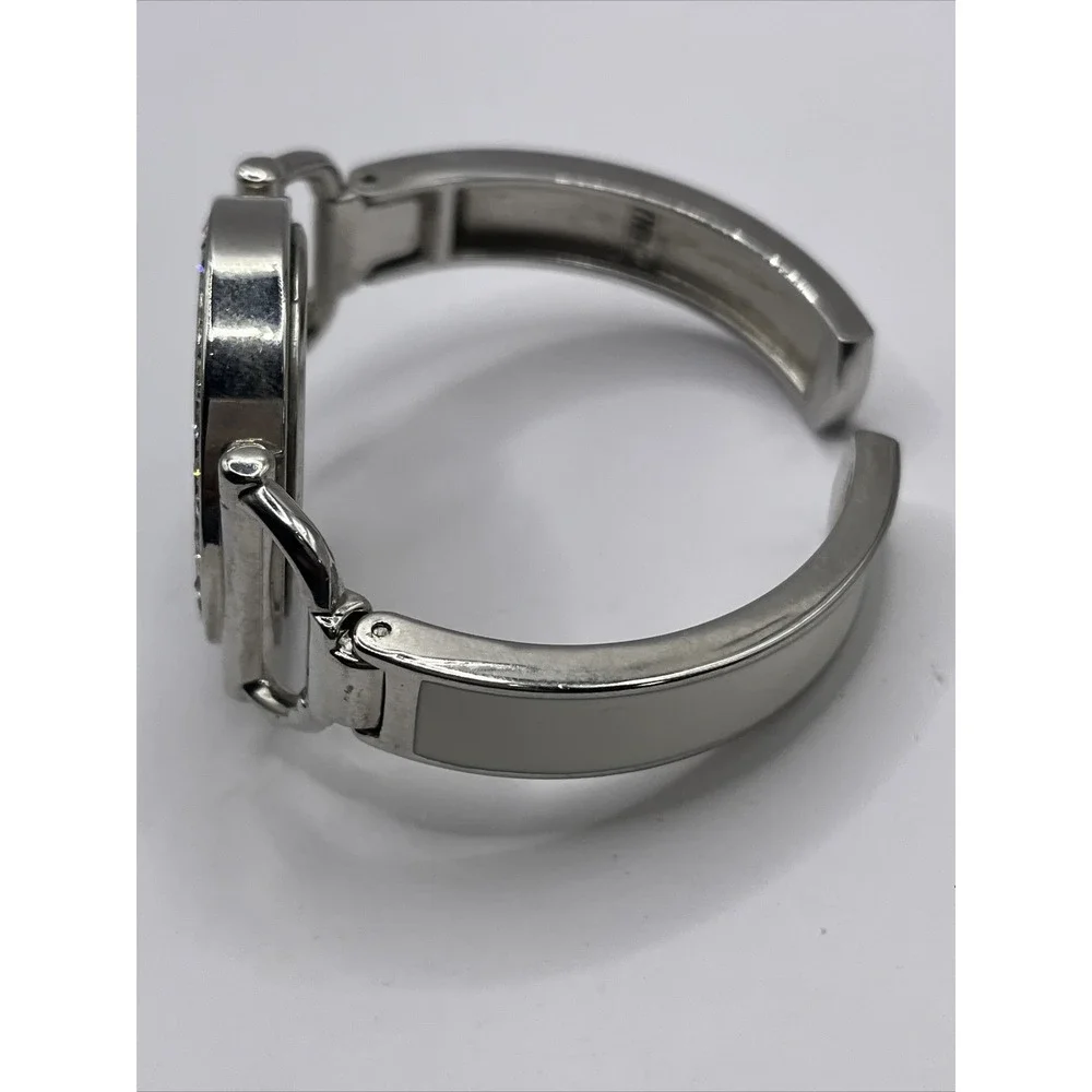 Studio Time Women's Watch Rhinestone Bezel White Enamel‎ Band- New Battery